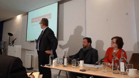 UN SRCT Press Conference - UN SRCT Press Conference (L-R: Ben Emmerson, Eyal Weizman, Susan Schuppli)