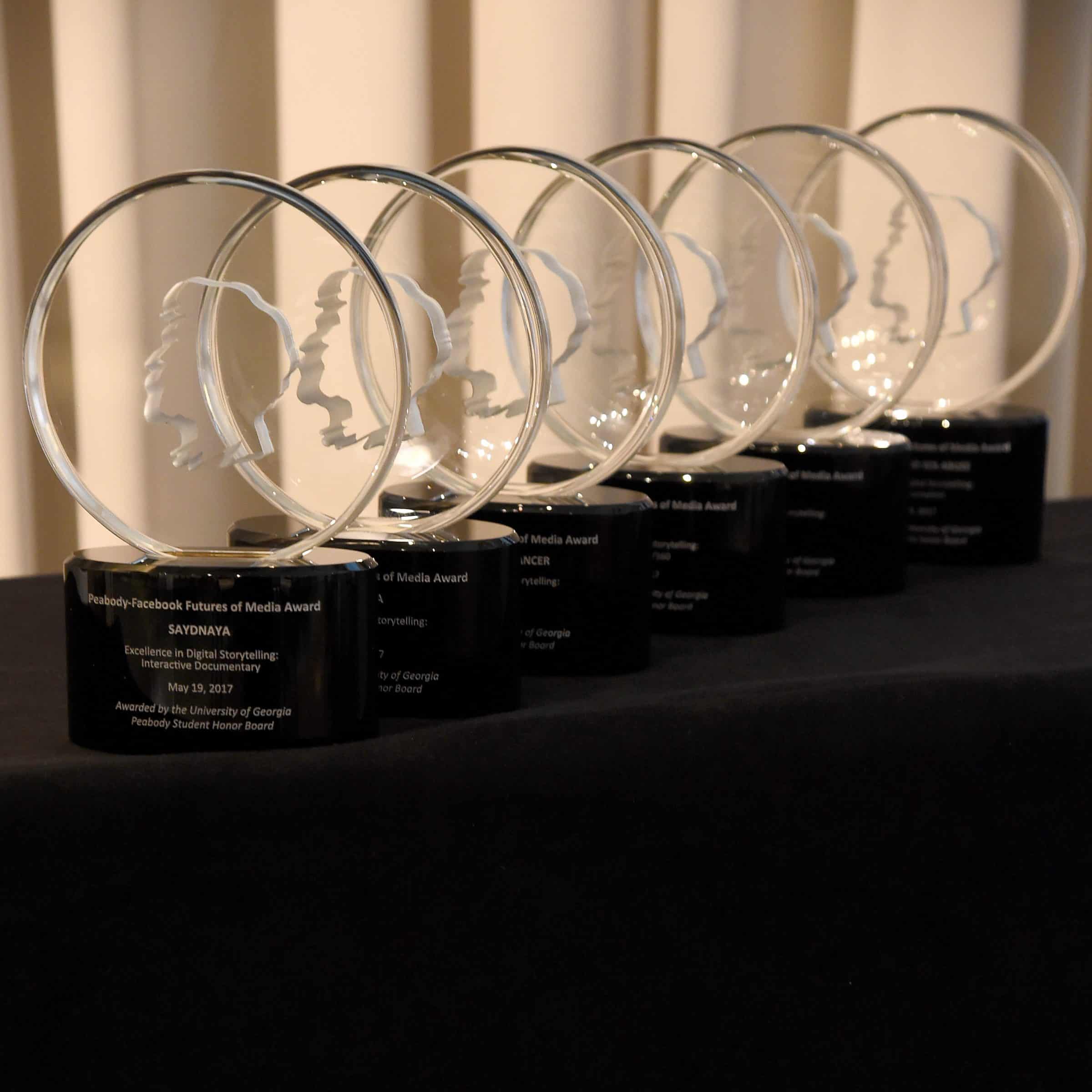 Peabody-Facebook Futures Of Media Awards - View of the statuettes at the Peabody-Facebook Futures Of Media Awards at Hotel Event on May 19, 2017 in New York City (Michael Loccisano/Getty Images for Peabody)