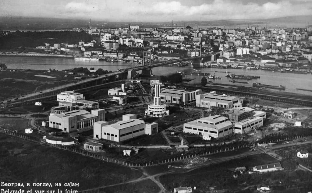 Staro Sajmište, 1937 - An aerial image of the newly-constructed Staro Sajmište, 1937 (Courtesy of the Jewish Historical Museum, Belgrade)