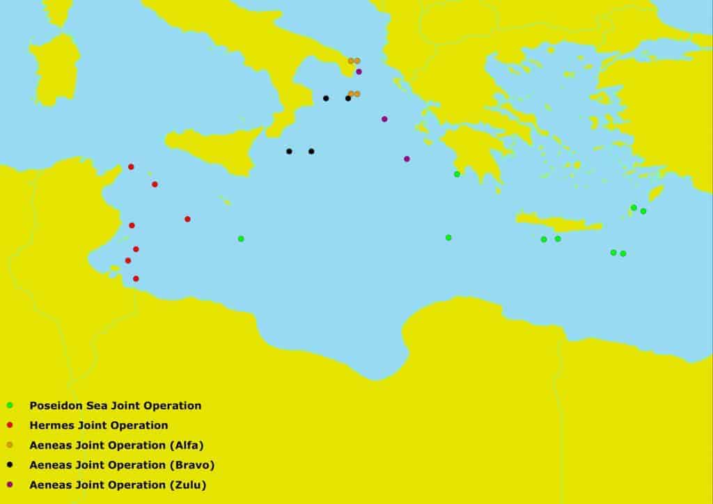 Maps – Frontex - Map prepared by Forensic Oceanography showing the extent of the area controlled by FRONTEX within the framework of their Joint Operation EPN Hermes Extension 2011.