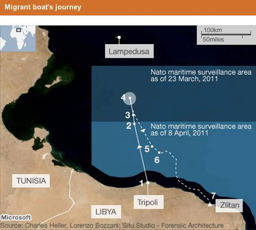 Maps – BBC - A map produced from Forensic Oceanography's original for BBC News. (BBC)