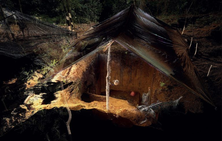 Exhumation – 4 - An exhumation site of a mass grave at San Juan Cotzal carried out by the Guatemalan Forensic Anthropology Foundation. (Liam Young/Scanlab/Forensic Architecture)