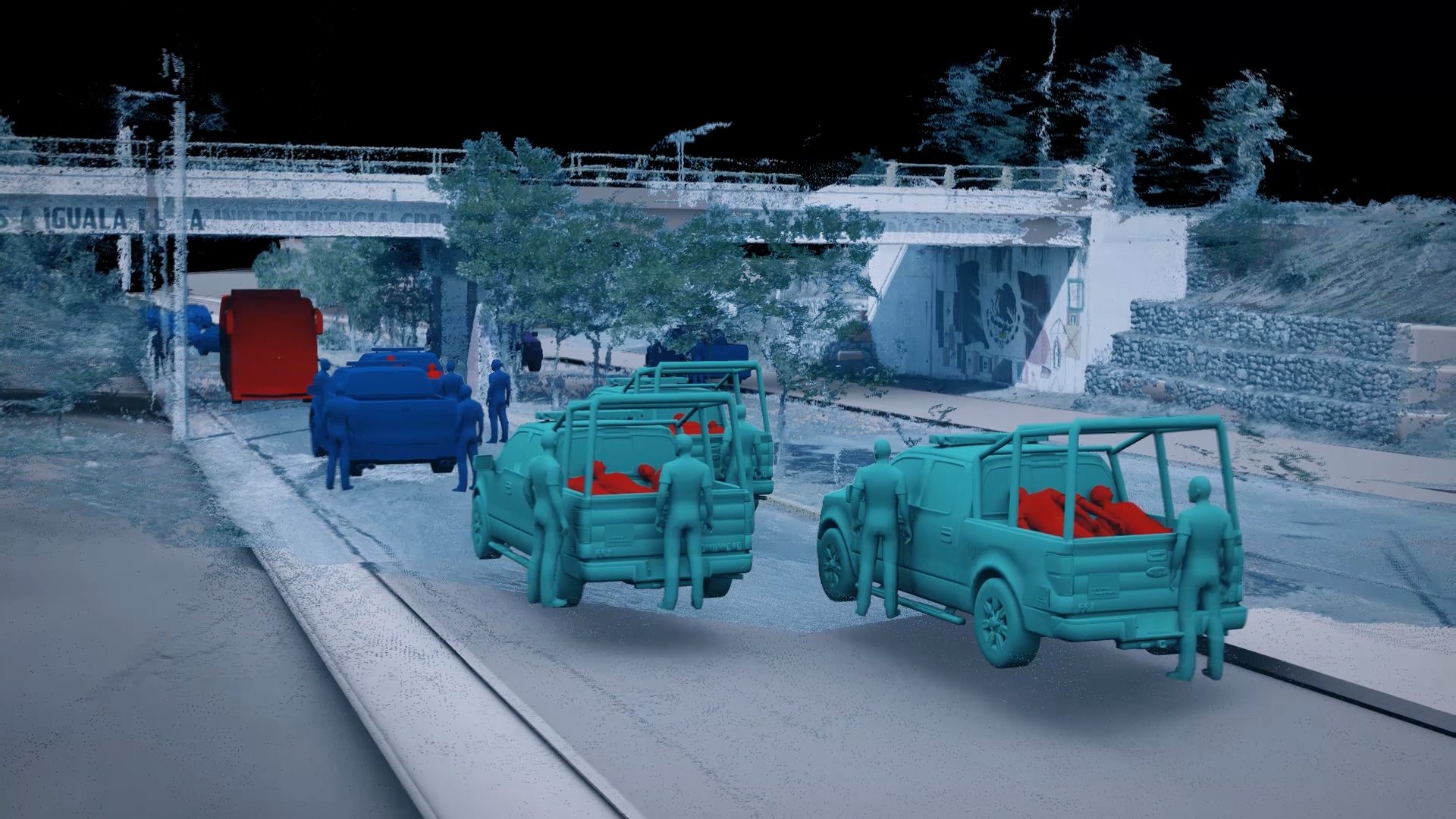 Palacio de Justicia – 3 - During the Palacio de Justicia attack, between twelve and fourteen students were disappeared, taken from the scene in police trucks. (Forensic Architecture)