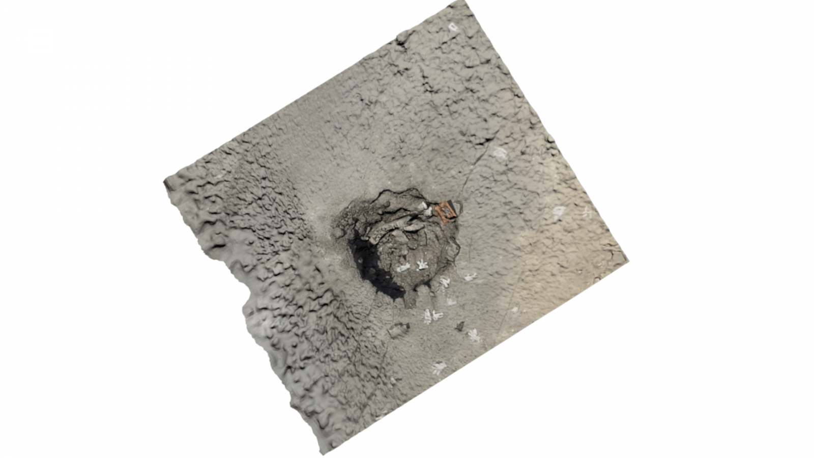 Crater model - From footage taken by journalists and members of the public, we calculated the dimensions of the model through photogrammetry. (Forensic Architecture)