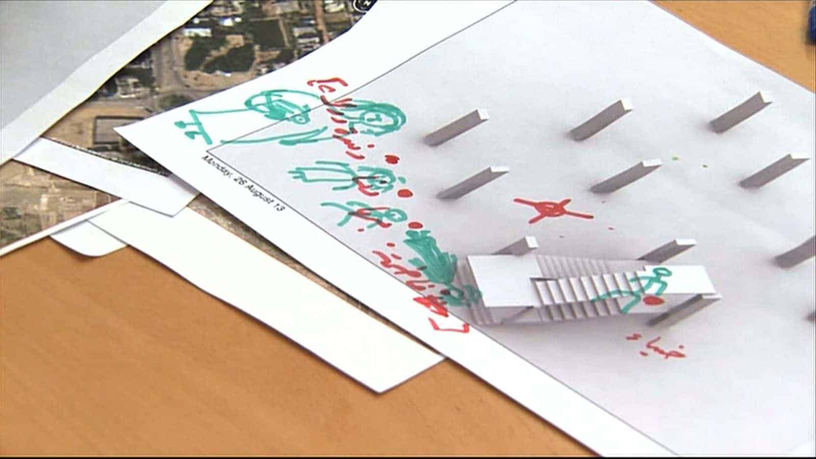 Salha family – mark-up - Fayez and Noor Salha indicate where the bodies of their family members were found following the strike. (Forensic Architecture)