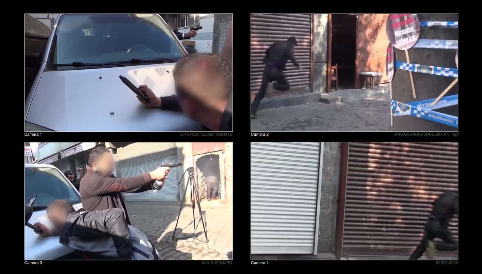 Video synchronisation - Forensic Architecture synchronised the available video footage using audio signatures and visual clues. (Forensic Architecture)