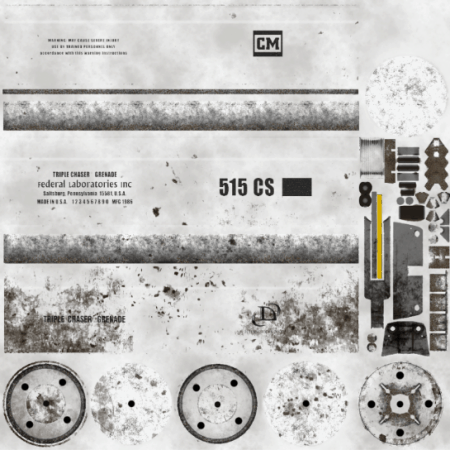 Triple Chaser Texture - The base texture derived from the photo, which is UV-mapped onto the model.