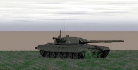 Render: Singular - A single tank rendered in the frame.