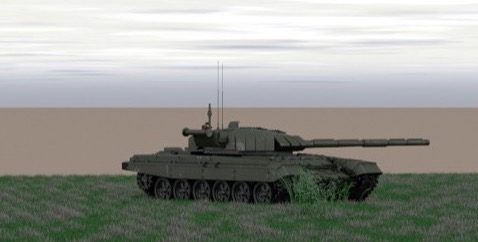 Render: Singular - A single tank rendered in the frame.