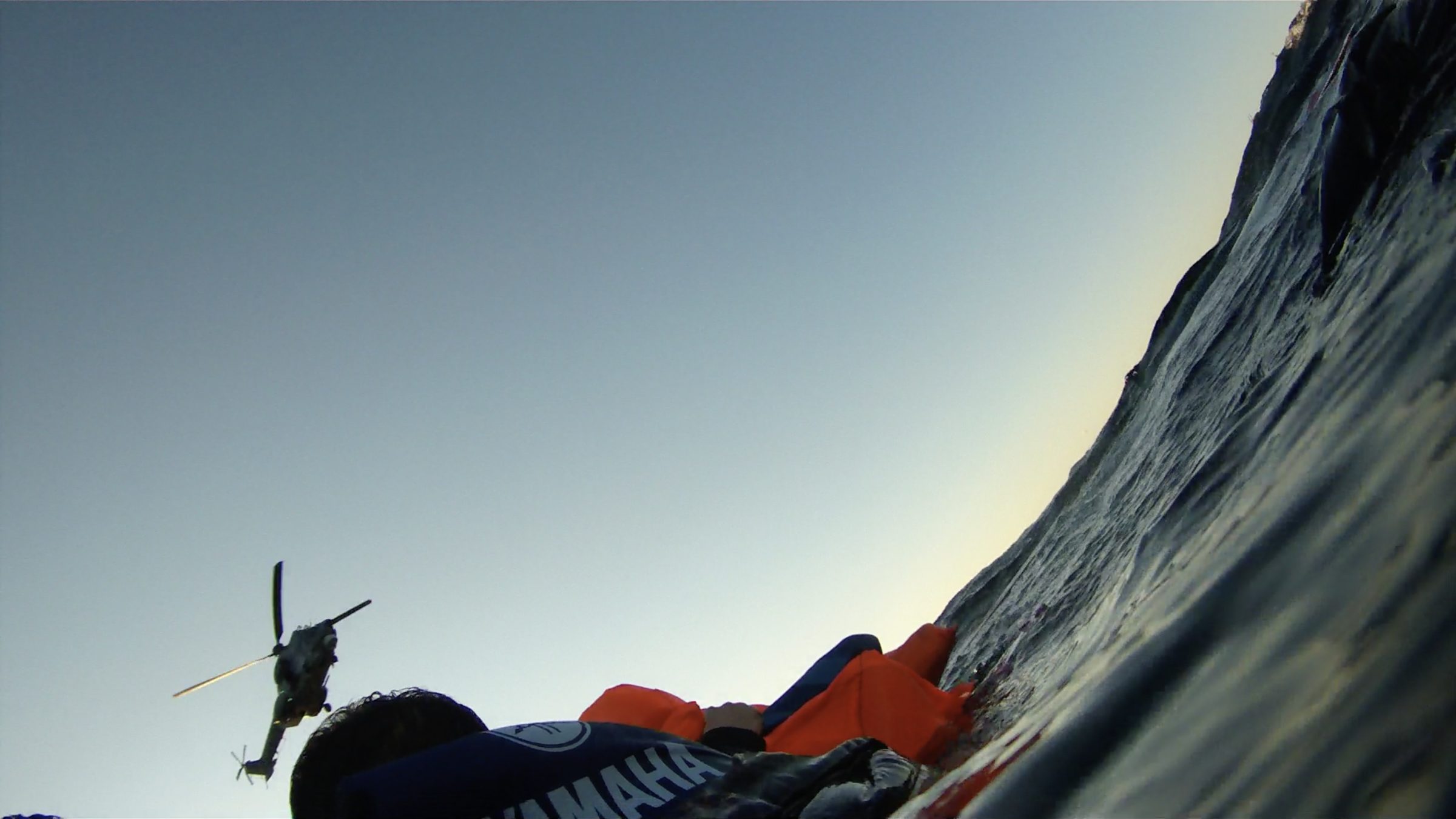 Footage – 1 - A helicopter hovers above the site of the shipwreck. (Image: Amel Alzakout)