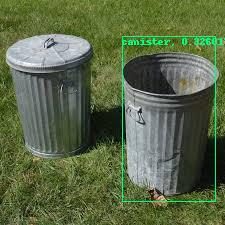 not_can_00037 - Classifier trained on Norinco canisters giving predictions on an image of garbage cans. (Forensic Architecture)