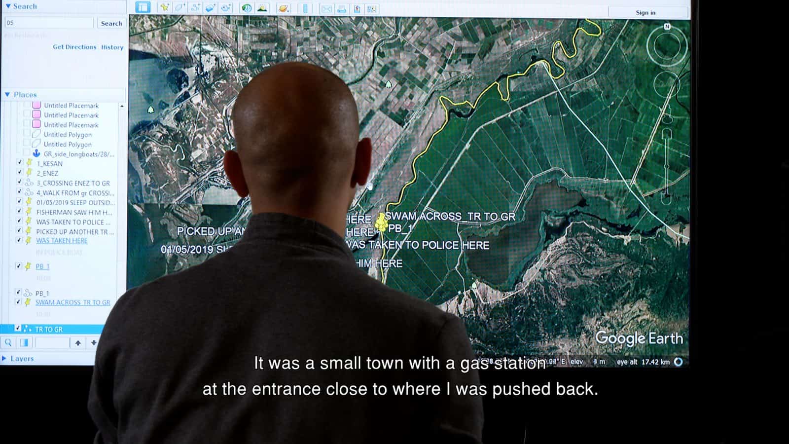 Witness mapping his trajectory. - Witness mapping his trajectory. (Forensic Architecture)