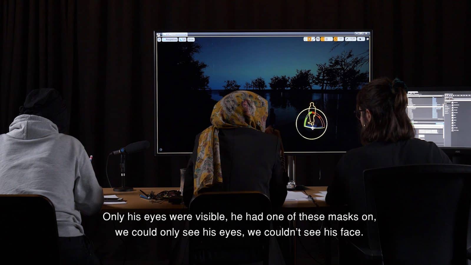 A witness describing the uniforms worn by officials at the pushback scene. - A witness describing the uniforms worn by officials at the pushback scene. (Forensic Architecture)