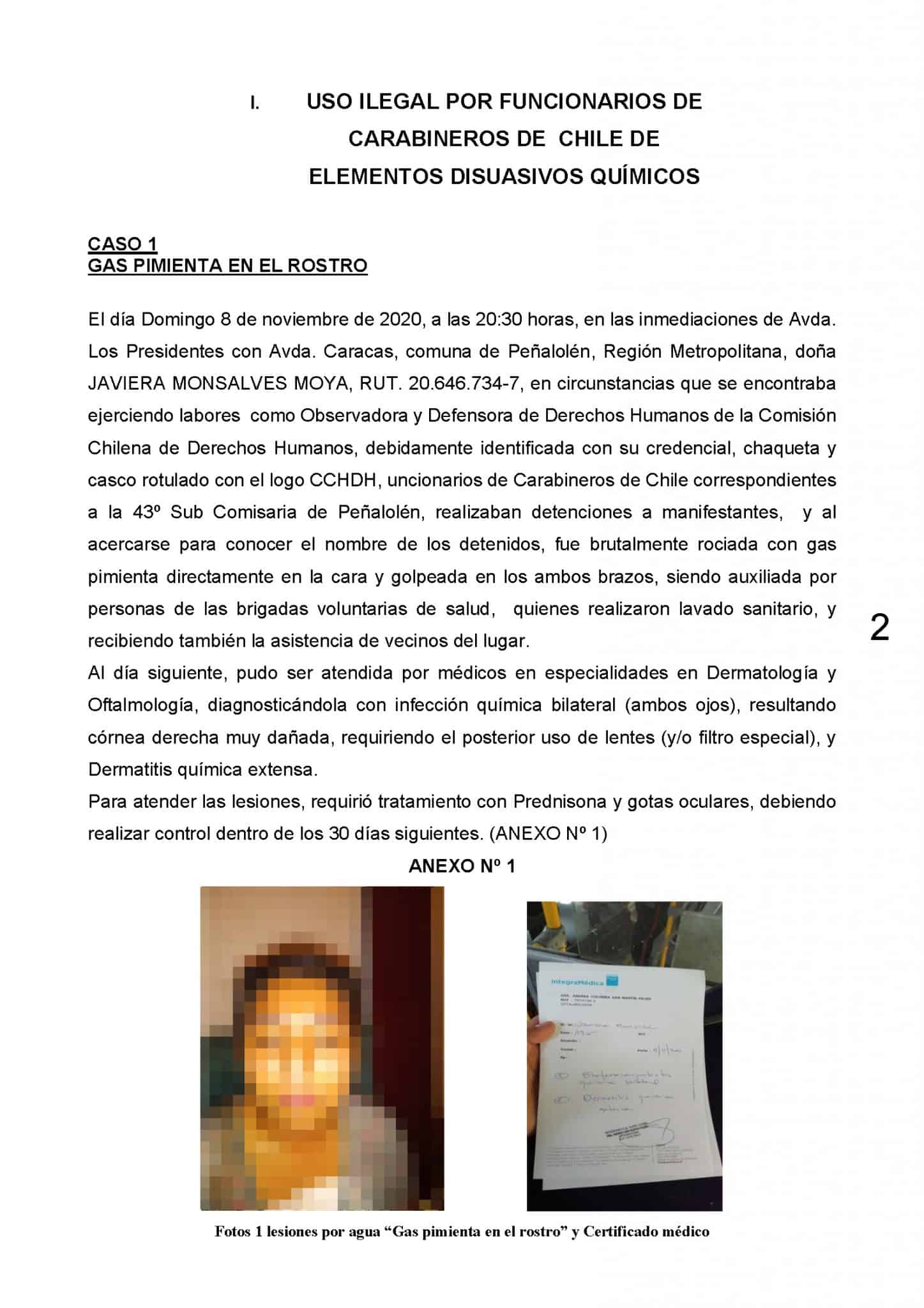 image 5- report - Complaint issued by Chile’s human rights commission on 6 Dec 2020