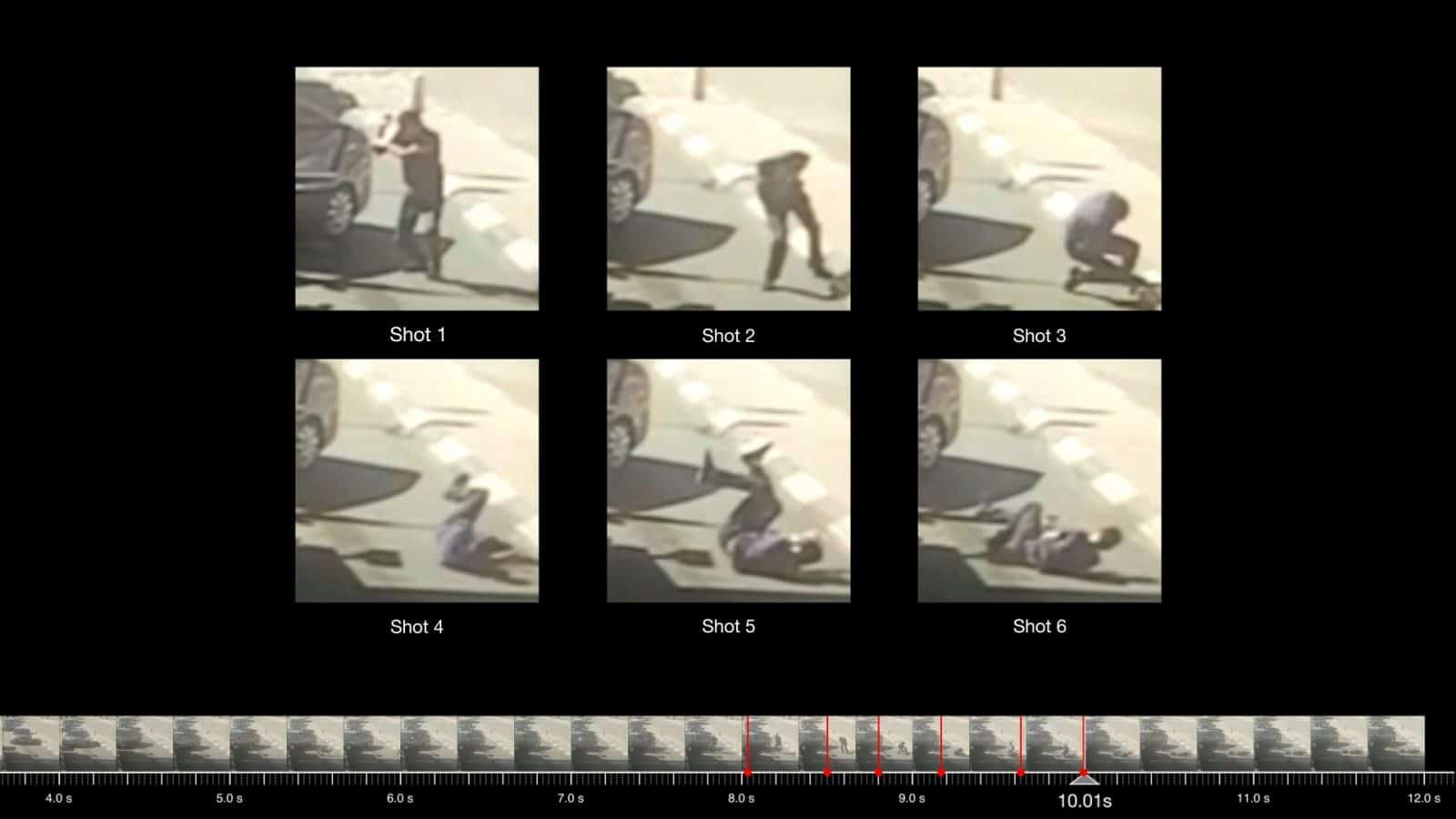 Position of Ahmed’s body as he is shot - Position of Ahmed's body as he is shot six times. Source: Twitter Israeli Police, 23 June 2020.