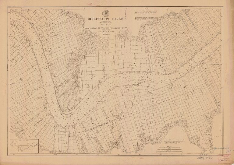 Sheet no. 12, USCS 1878 - Sheet no. 12, titled "Mississippi River, Louisiana, from Chapman Plantation to Brilliant Point", from the USCS 1878 series. Not for reproduction.