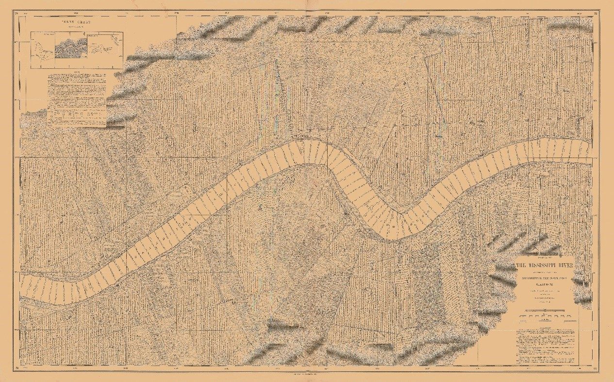 Chart no. 72, MRC 1894 - Chart titled "Survey of the Mississippi River, Chart no. 72" from the MRC 1894 series, partially covering St. James and St. John Baptist Parishes.  Not for reproduction.