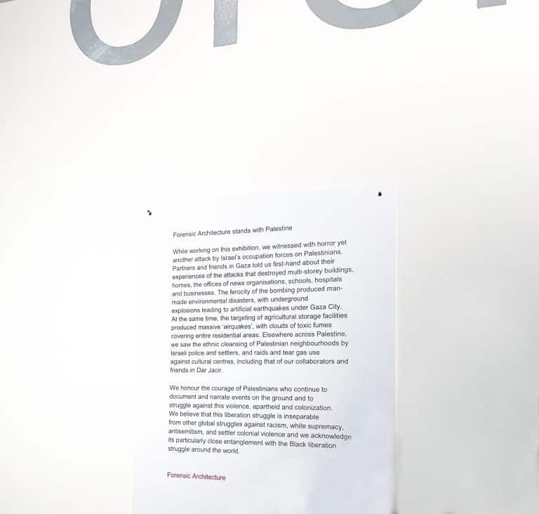 FA Stands with Palestine (installation shot)