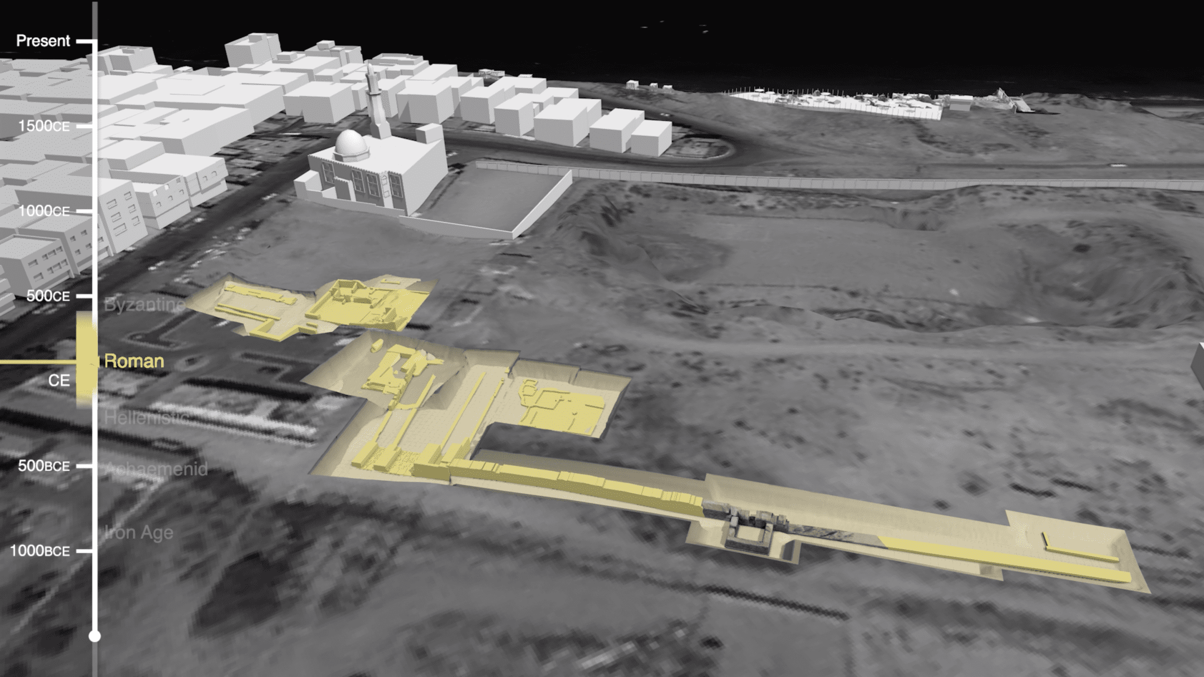 Gaza Arch_Image 4 - Fig. 10 - 3D model of the excavations of the ancient Greco-Roman city of Anthedon. Image: Forensic Architecture, 2022