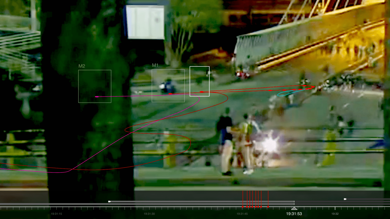 Security Footage - Security footage showing the entirety of the incident including the position of the gunman as they shot toward Lucas Villa.