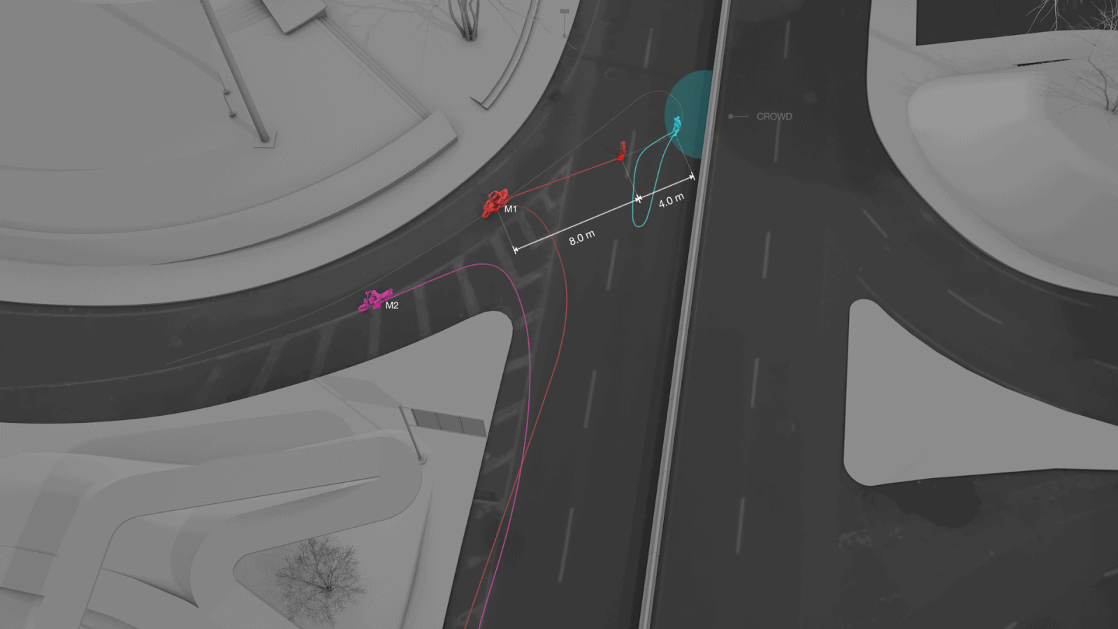 Shot 1 - The gunman was just four metres away when they began firing toward Lucas.