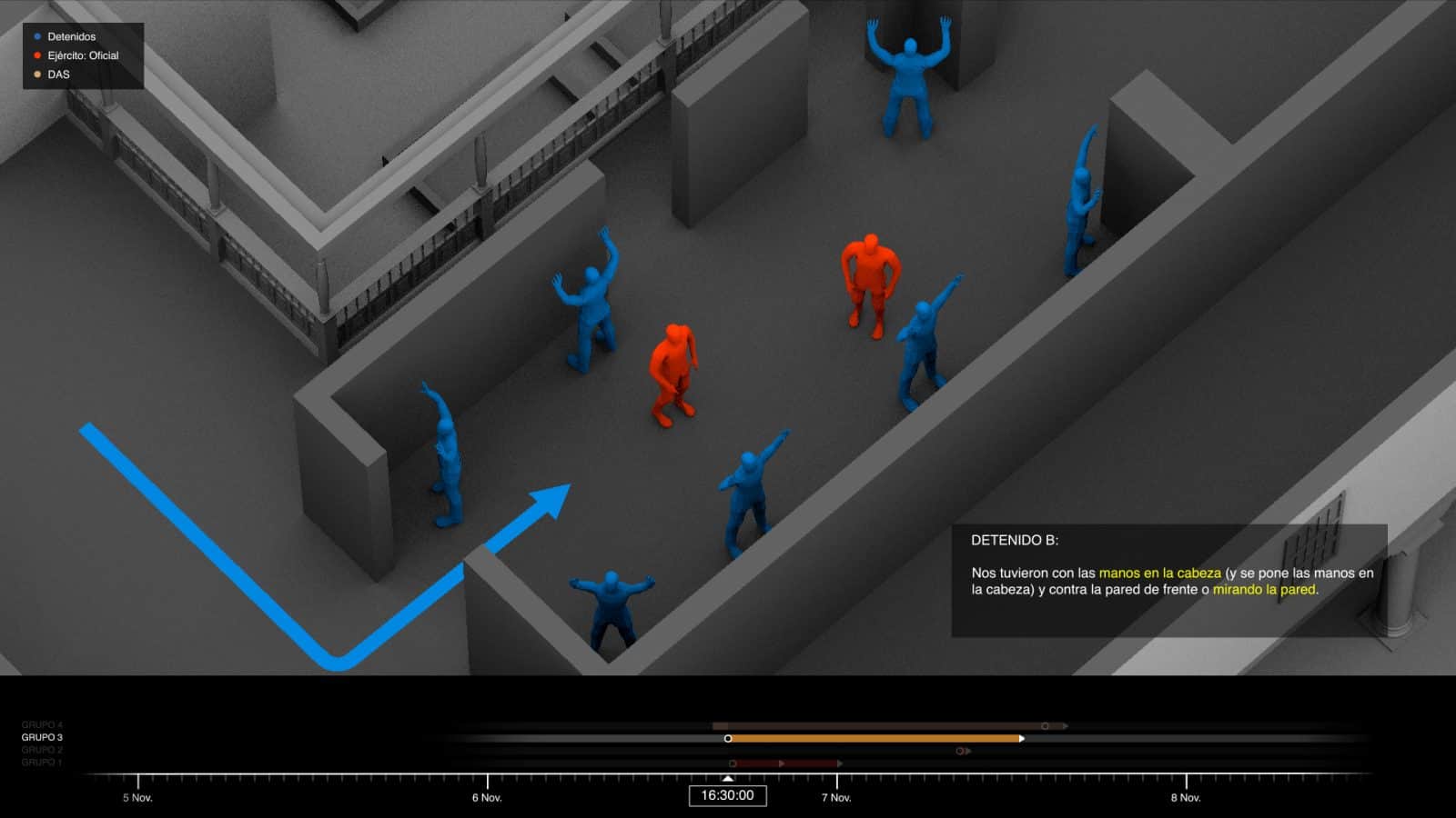 Casa del Florero – Image 1 - The organisation and choreography of the Casa del Florero as a black box, built from testimonies of detainees / Organización y coreografía de la Casa del Florero como caja negra, reconstruida a través de testimonios de detenidos, Casa del Florero (2021), Forensic Architecture
