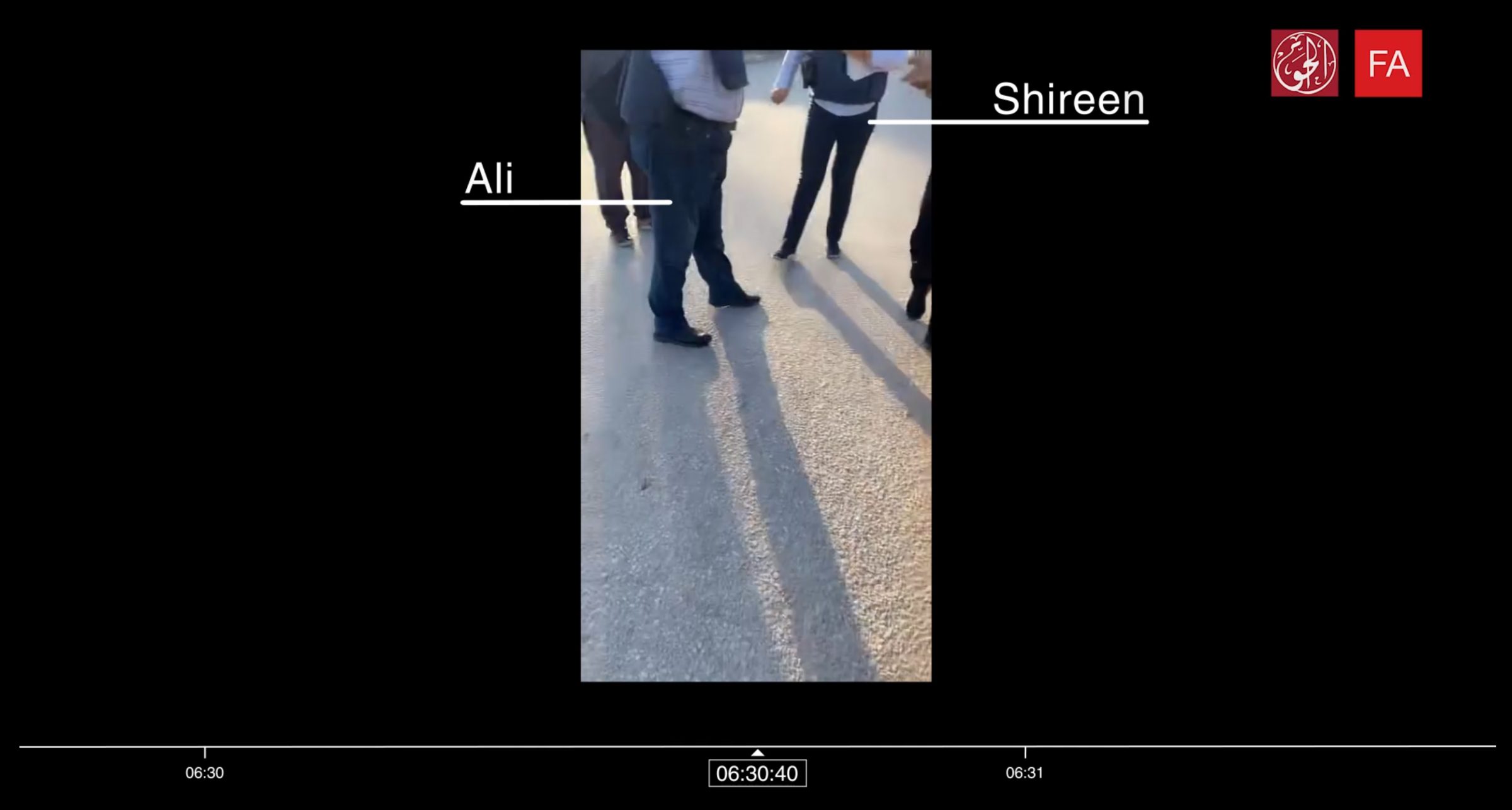 Shireen and Ali on site - A video taken by an eye witness shows Shireen and Ali