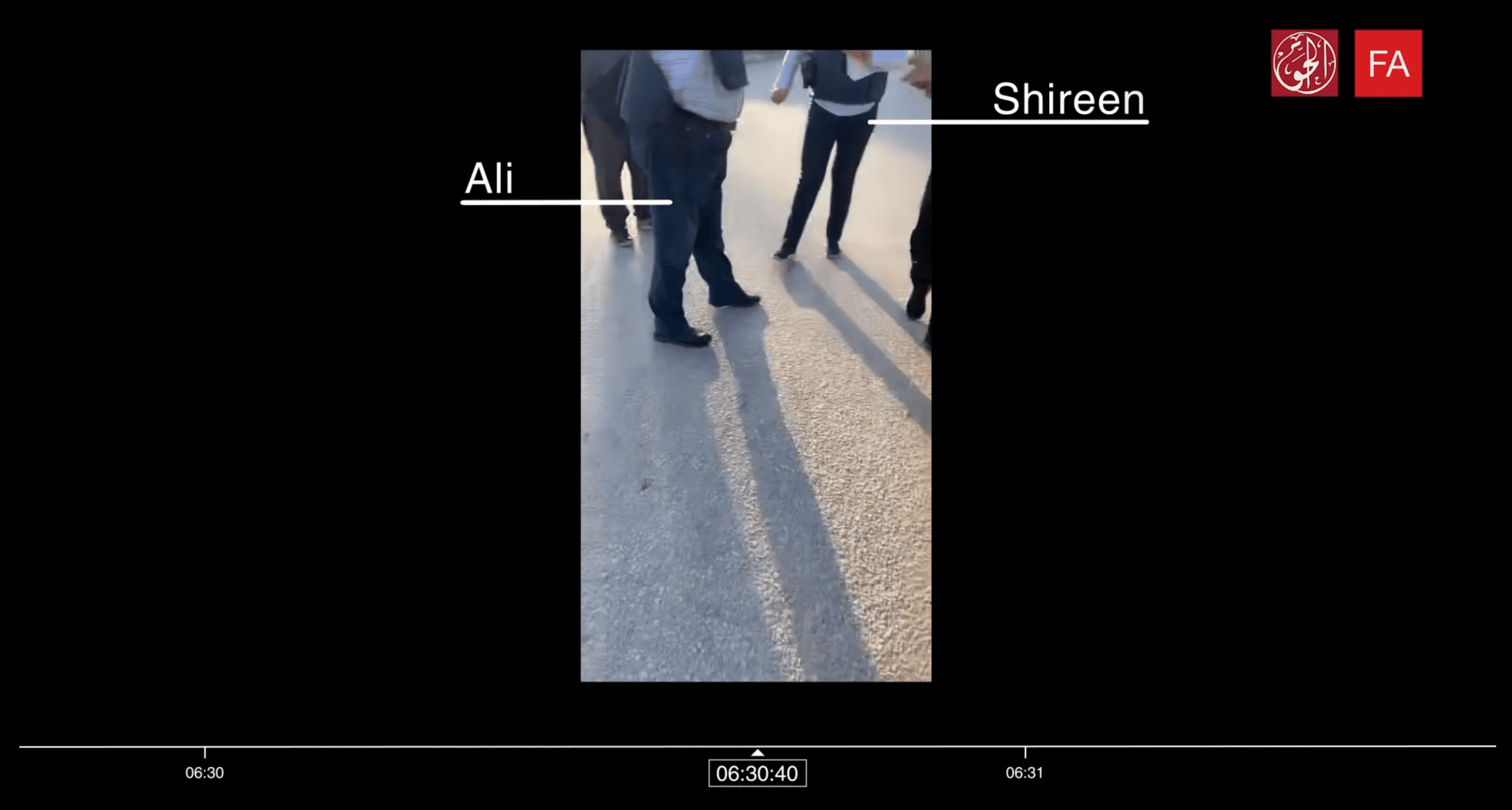 Shireen and Ali on site - A video taken by an eye witness shows Shireen and Ali