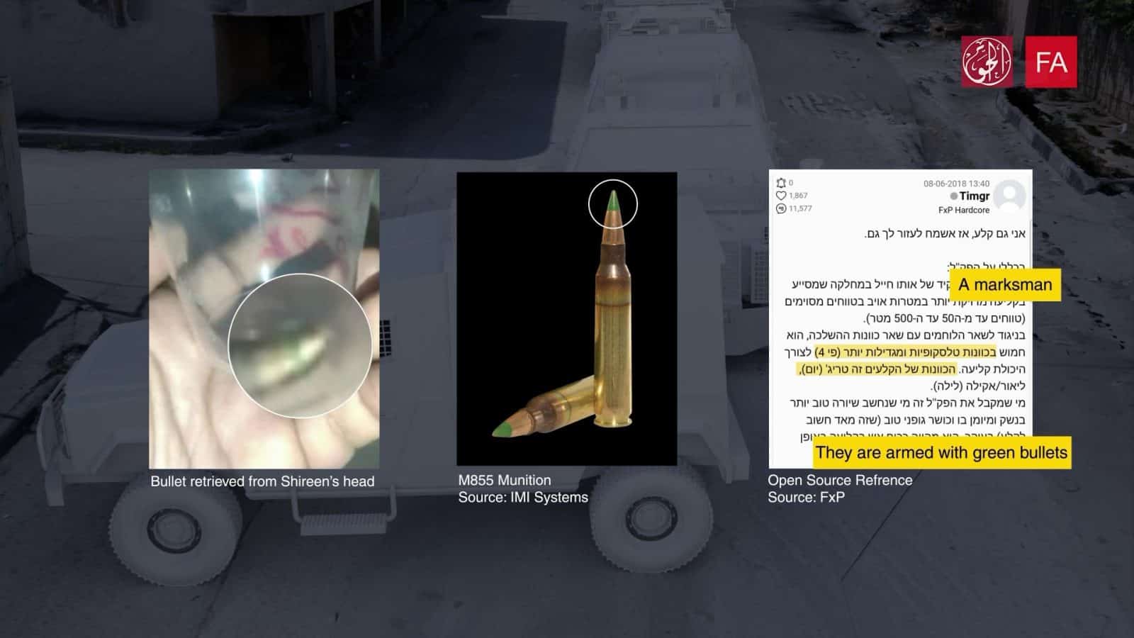 bullet with green tip - Bullet retrieved from autopsy is 5.56mm bullet with a green tip, the same bullet used by marksmen