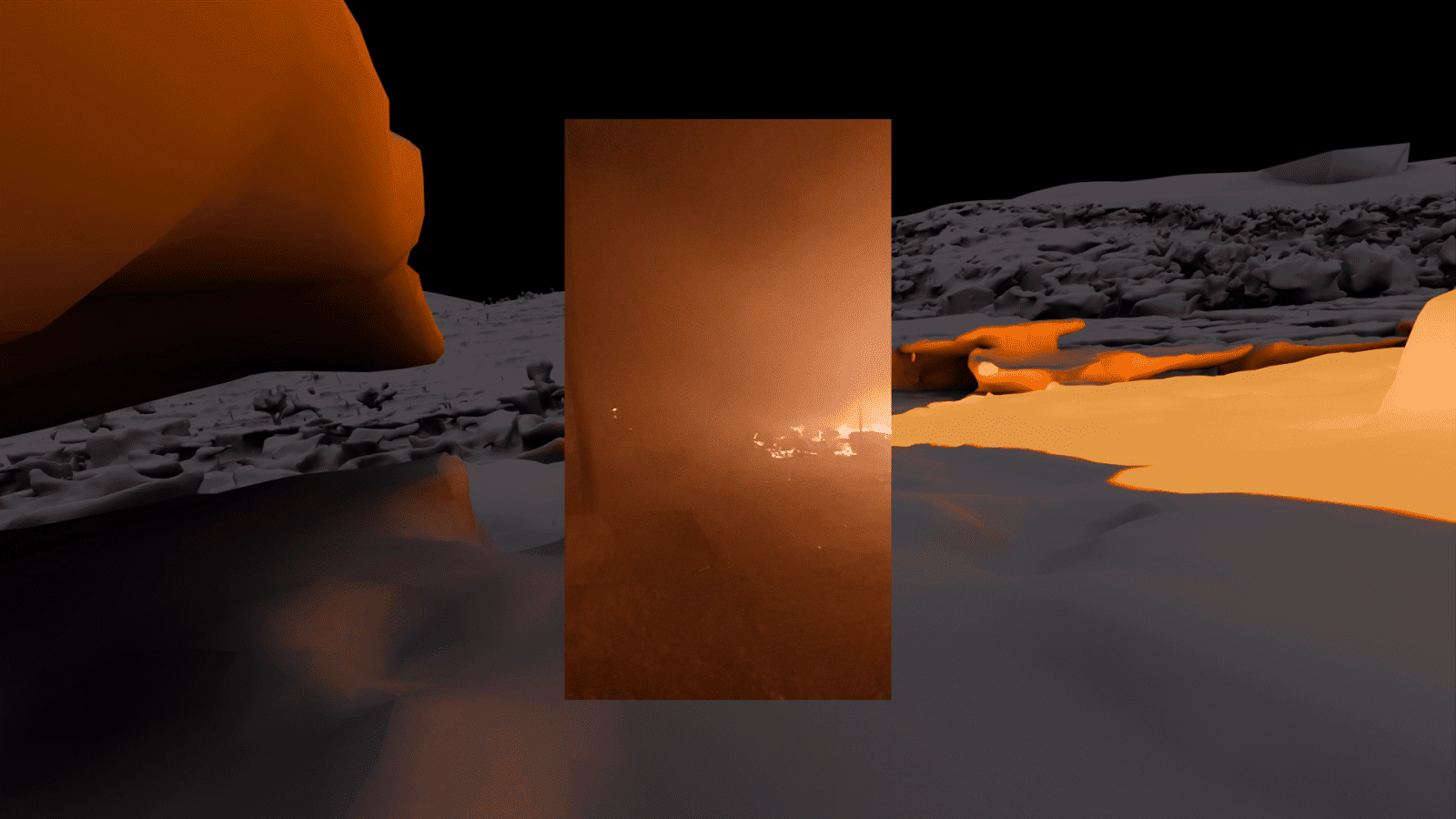 Mapping the fire - By marking in orange the areas that are seen burning in the available video evidence, FA/Forensis reconstructed the development of the fire in the camp.
Credit: Image Source: ReFOCUS Media Labs (Forensic Architecture/Forensis, 2023)
