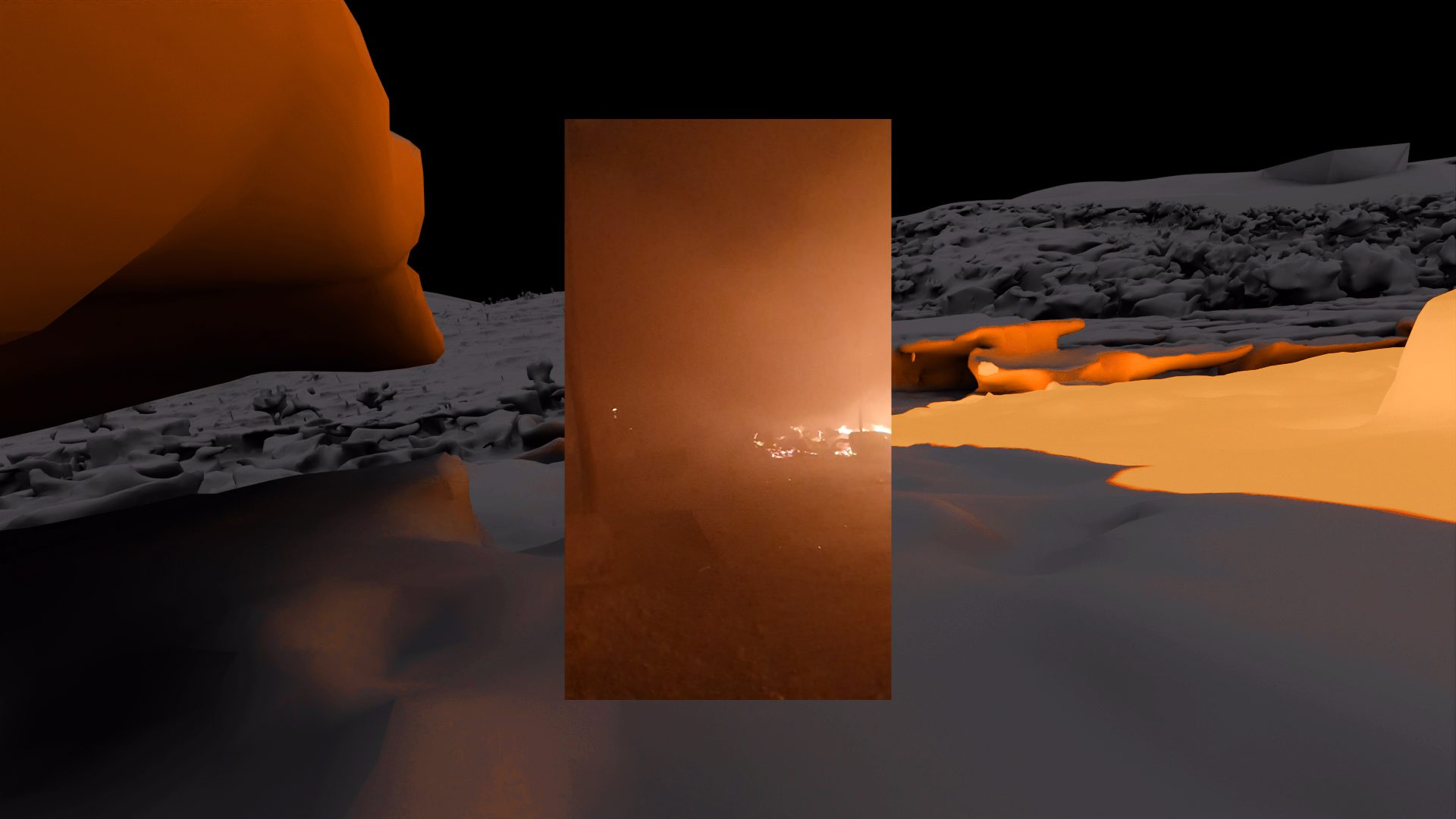 Mapping the fire - By marking in orange the areas that are seen burning in the available video evidence, FA/Forensis reconstructed the development of the fire in the camp.
Credit: Image Source: ReFOCUS Media Labs (Forensic Architecture/Forensis, 2023)