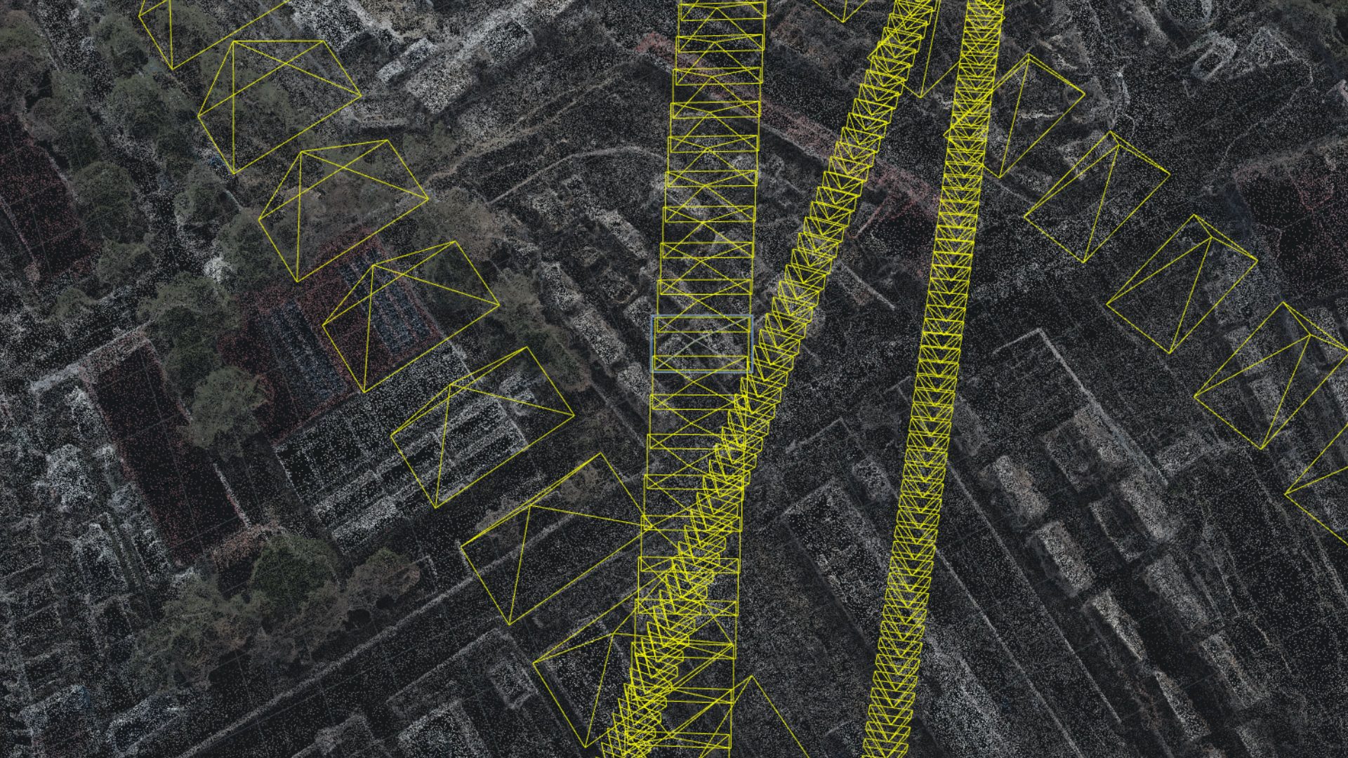Photogrammetry point cloud - FA/Forensis’s navigable 3D models of the Moria refugee camp, created using photogrammetry (Forensic Architecture/Forensis, 2023)