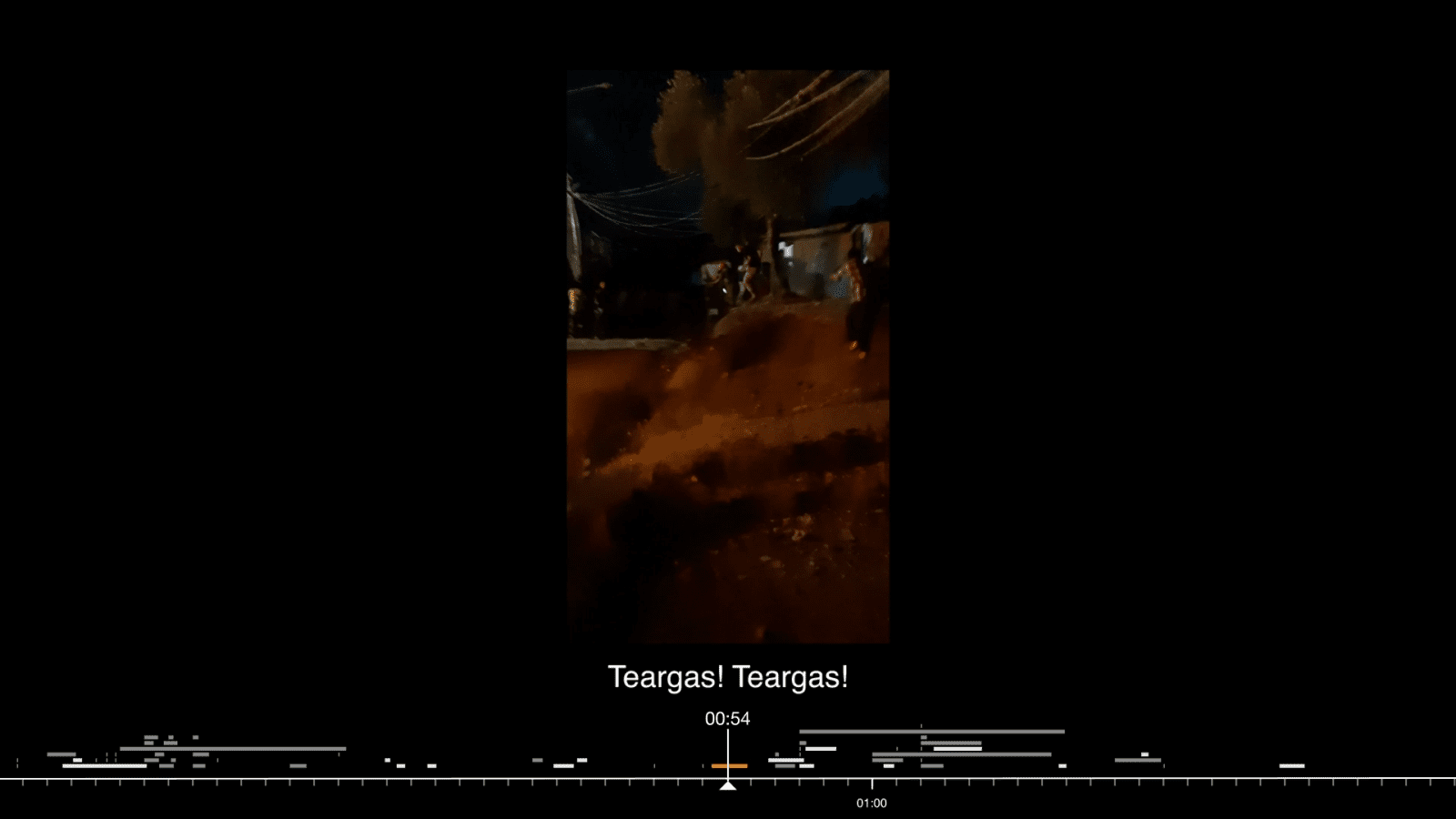 Police unleash tear gas - ReFOCUS Media Labs' footage shot near the ‘Safe Zone’ captures a tear gas attack by police.
Image Source: ReFOCUS Media Labs (Forensic Architecture/Forensis, 2023)