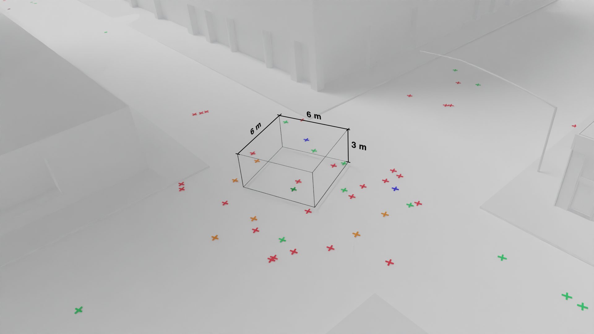 Tear Gas Tuesday in Portland – Volume Measurement - FA placed ‘volumes’ around their model of downtown Portland, to test the average concentrations of CS in those locations over time. (Forensic Architecture, 2023)