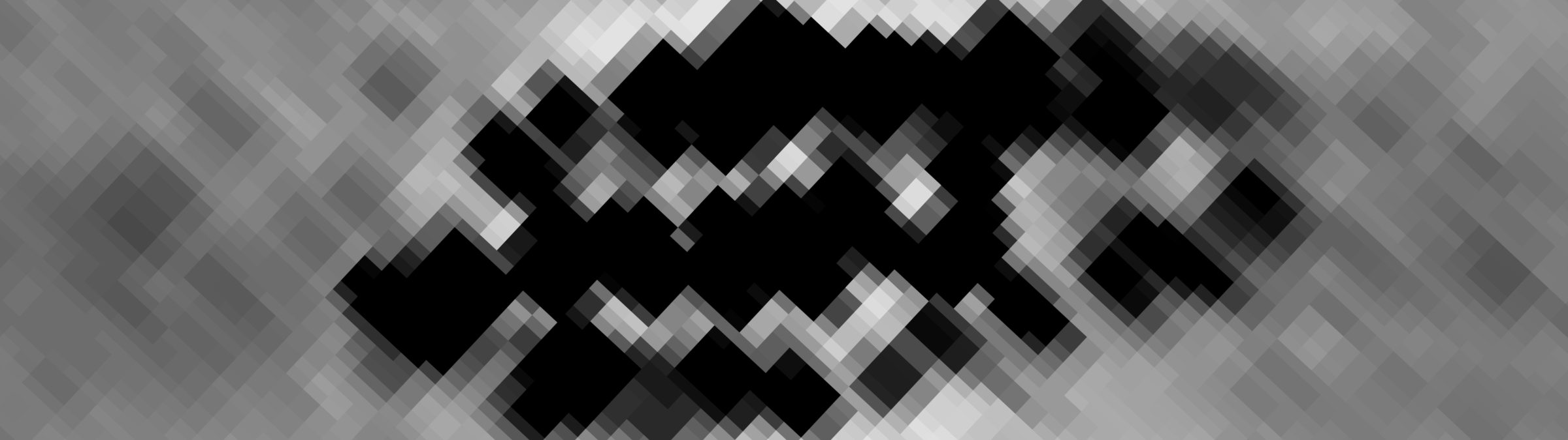 Geomagnetic anomaly - A 50 x 25 cm grid indicating the variable strength of the geomagnetic signal recorded at the Nebelivka site. The darker areas suggest geomagnetic anomalies (higher signal levels), which can indicate the presence of archaological remains beneath the ground. Here, the data reveals the shape of buried remains of a Trypilian house. (Forensic Architecture, 2023)