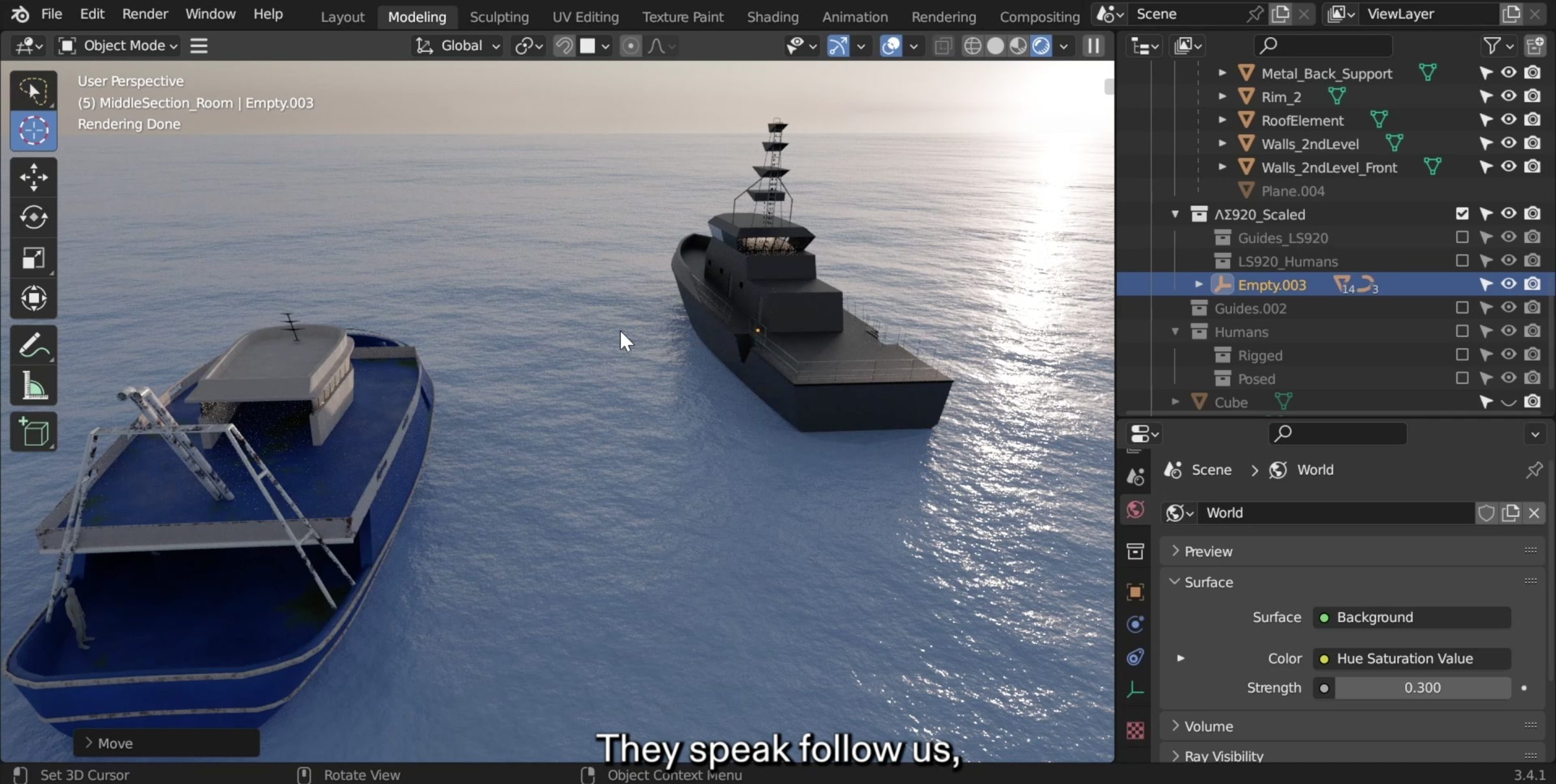 HCG asking to be followed - Survivors' modelling of the initial approach by the HCG ship. (Forensis, 2023)