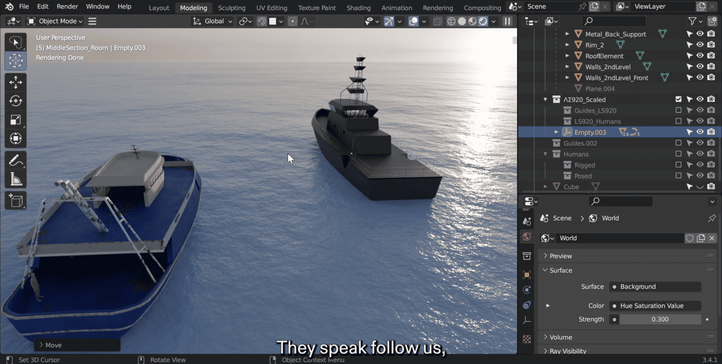 HCG asking to be followed - Survivors' modelling of the initial approach by the HCG ship. (Forensis, 2023)