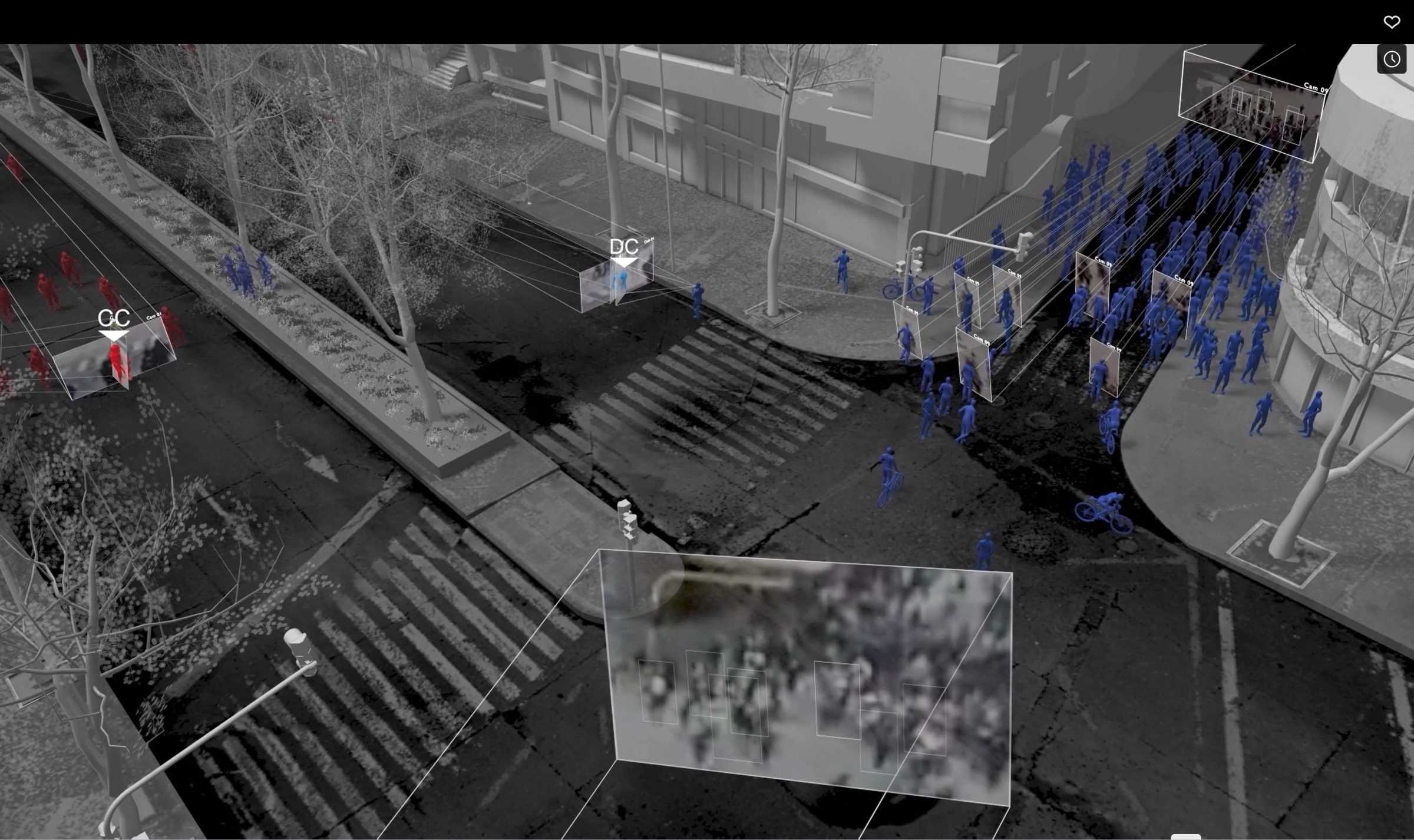 Dilan-Cruz_8 - Analizamos la actividad de las personas en los puntos que CEVAP identificó como posibles objetivos del disparo del Capitán Cubillos. Tres cámaras grabaron estas áreas desde cuando Cubillos levantó su arma hasta que se realizó el disparo. Contrario a lo que afirma CEVAP, no pudimos identificar personas arrojando objetos o comportándose con lo que el informe llamó como ‘una actitud desafiante’.

We analysed the people around the points that CEVAP identified as potential alternative targets of Captain Cubillos’ shot. Three cameras recorded these areas from the moment Cubillos raised his weapon until the shot was fired. Contrary to what CEVAP claims, we were not able to identify people throwing objects or behaving with a ‘defiant attitude’. (Forensic Architecture, 2023)