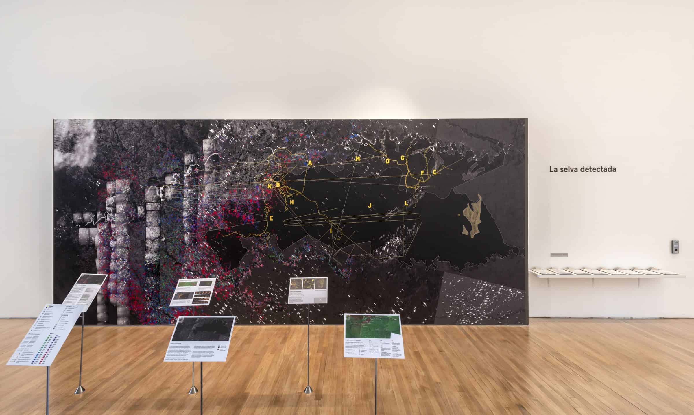  - Installation shot of mural in ‘Huellas de Desaparición,’ Museo de Arte Miguel Urrutia (MAMU), Bogotá, 2021-2022. Image: Oscar Monsalve, 2021