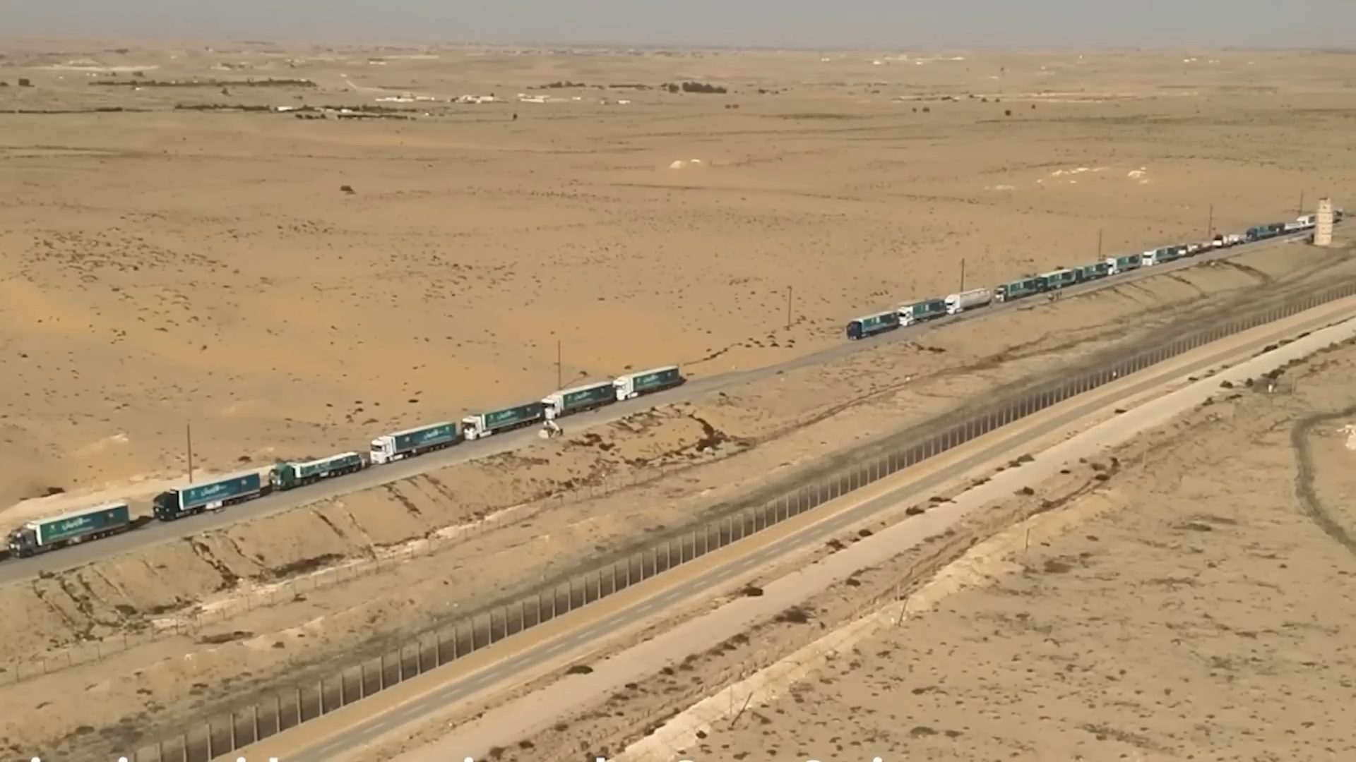 ICJ_Evidence_Figure_9 - Evidence Figure 9: Aid trucks in line heading to Nitzana Crossing Border