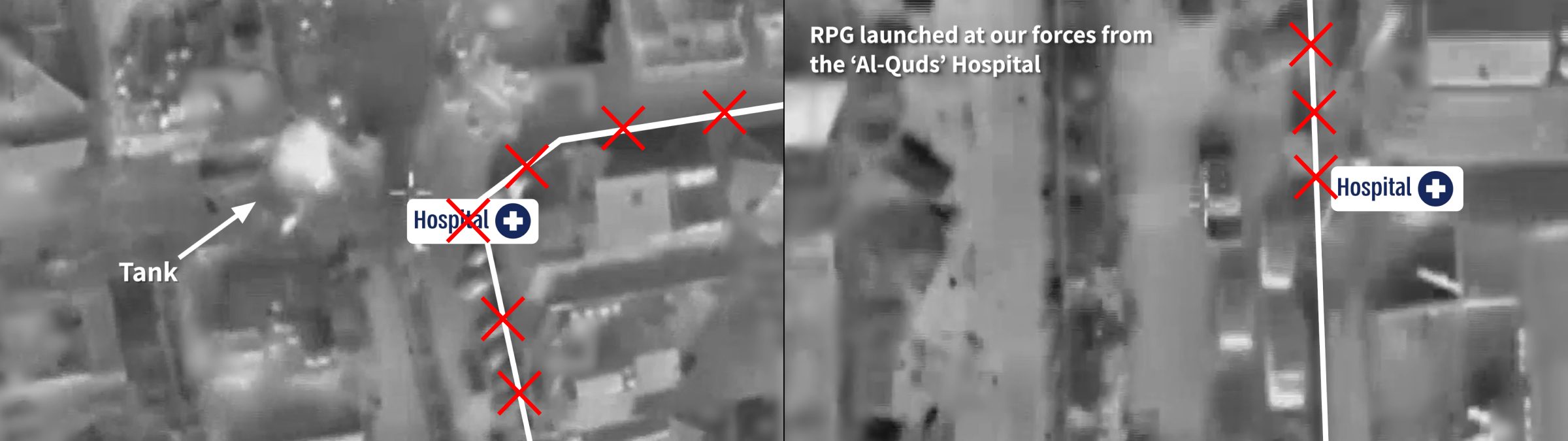 ICJ_Figure_9 - Figure 9: Corrected boundaries in two stills from two clips in the full press release video. Illustration by Forensic Architecture.