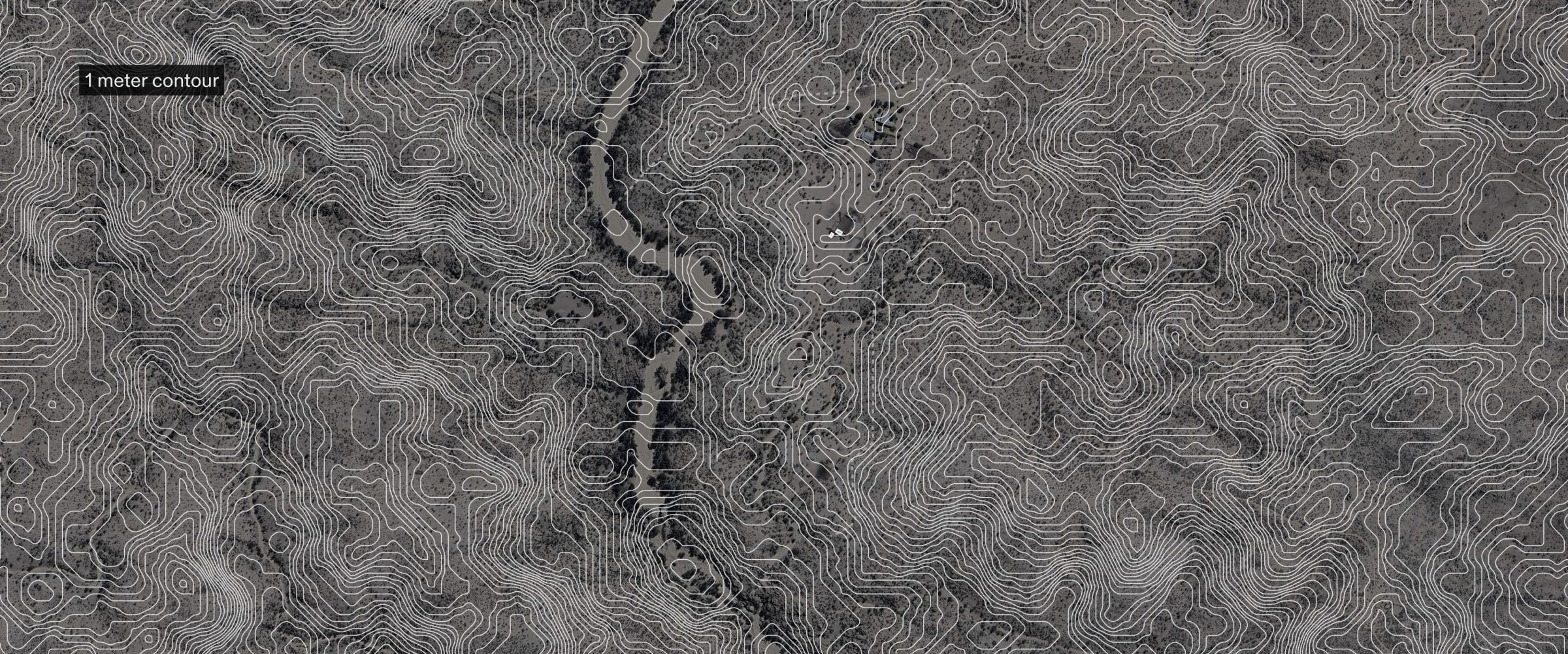 Contour Analysis - 1 metre contours of the site of Hornkranz derived from a digital elevation model (DEM). (Forensic Architecture/Forensis)