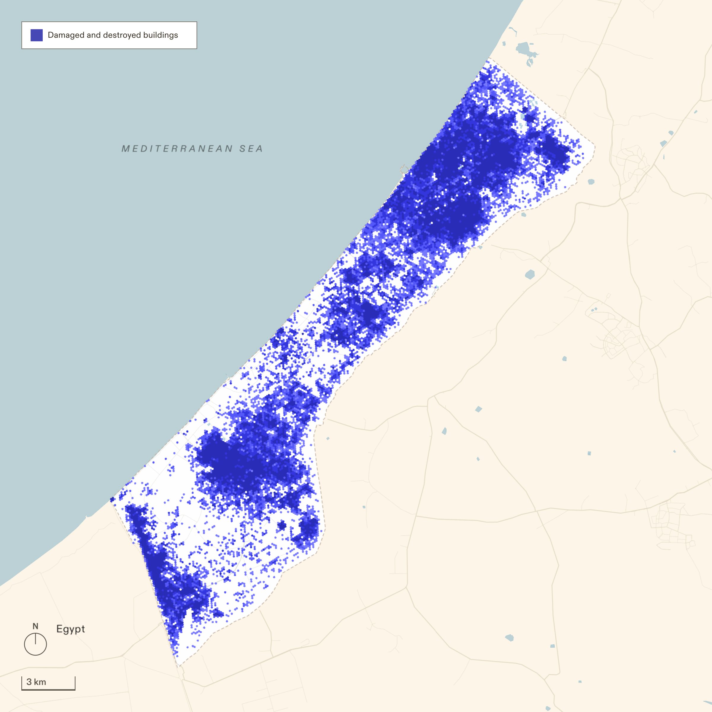 Destruction of Civilian Infrastructure - Damage and destruction in Gaza 15 October 2023–6 July 2024.