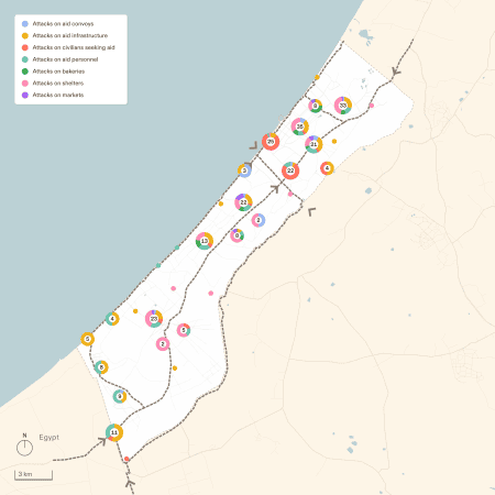 Targeting of Aid - 322 Israeli attacks on aid for Gaza from 7 October 2023 to 16 September 2024.
