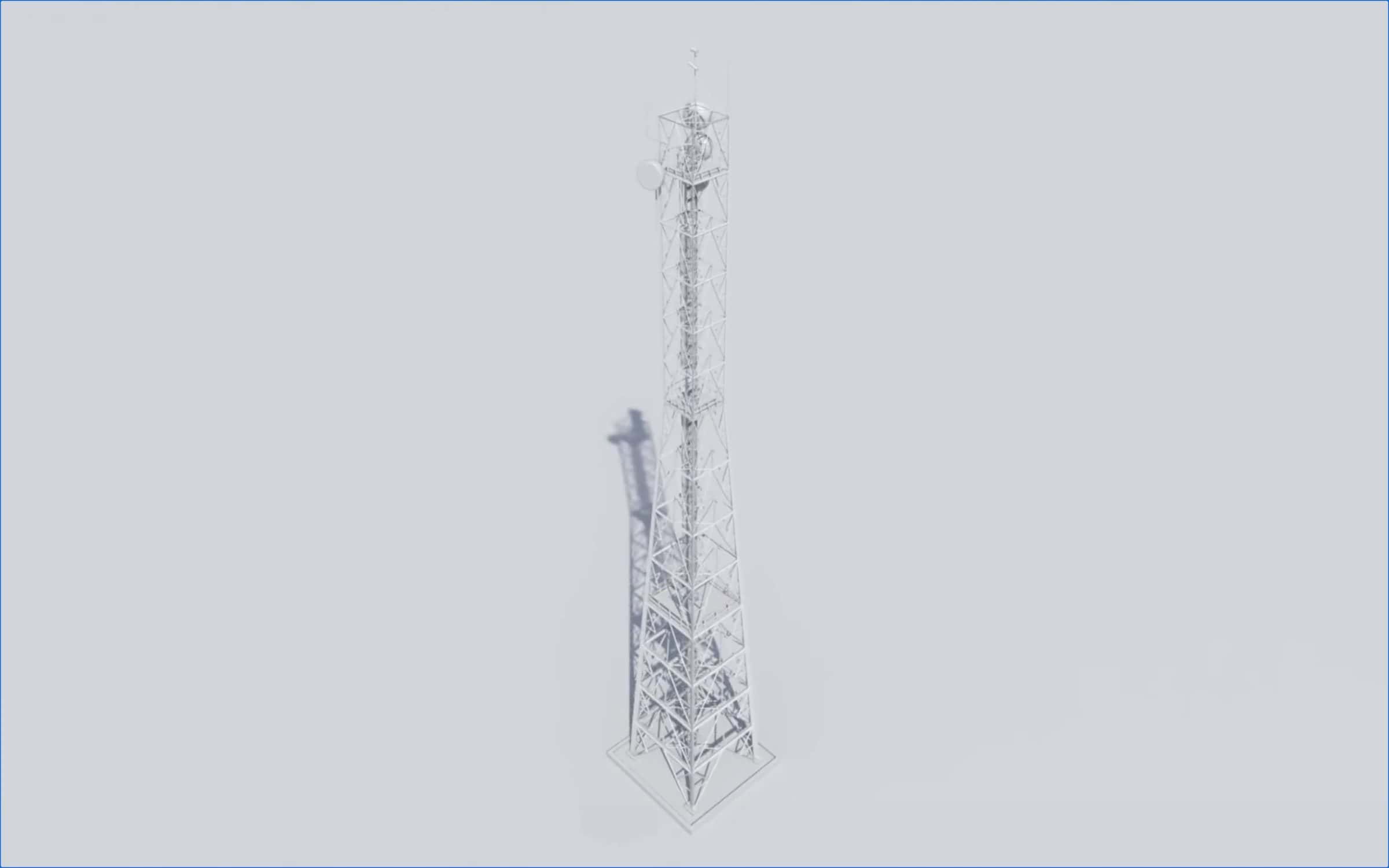 Surveillance Antenna - A 3D model of a surveillance antenna in the region. (Forensic Architecture/Forensis, 2025)