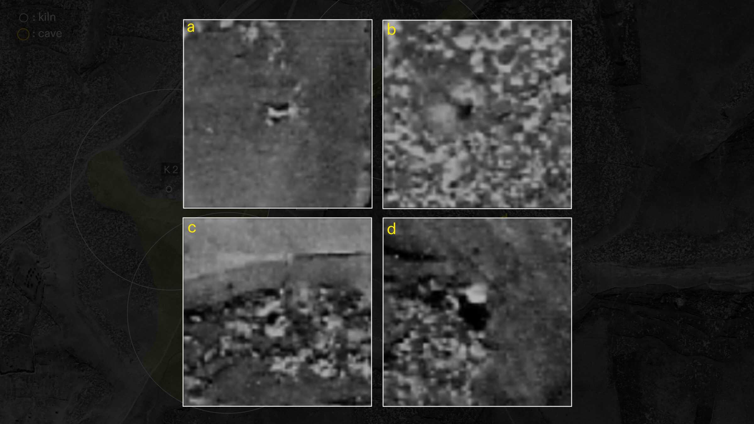 - Close up of the four likely sites of Tur al-Zagh. (Forensic Architecture, 2025)