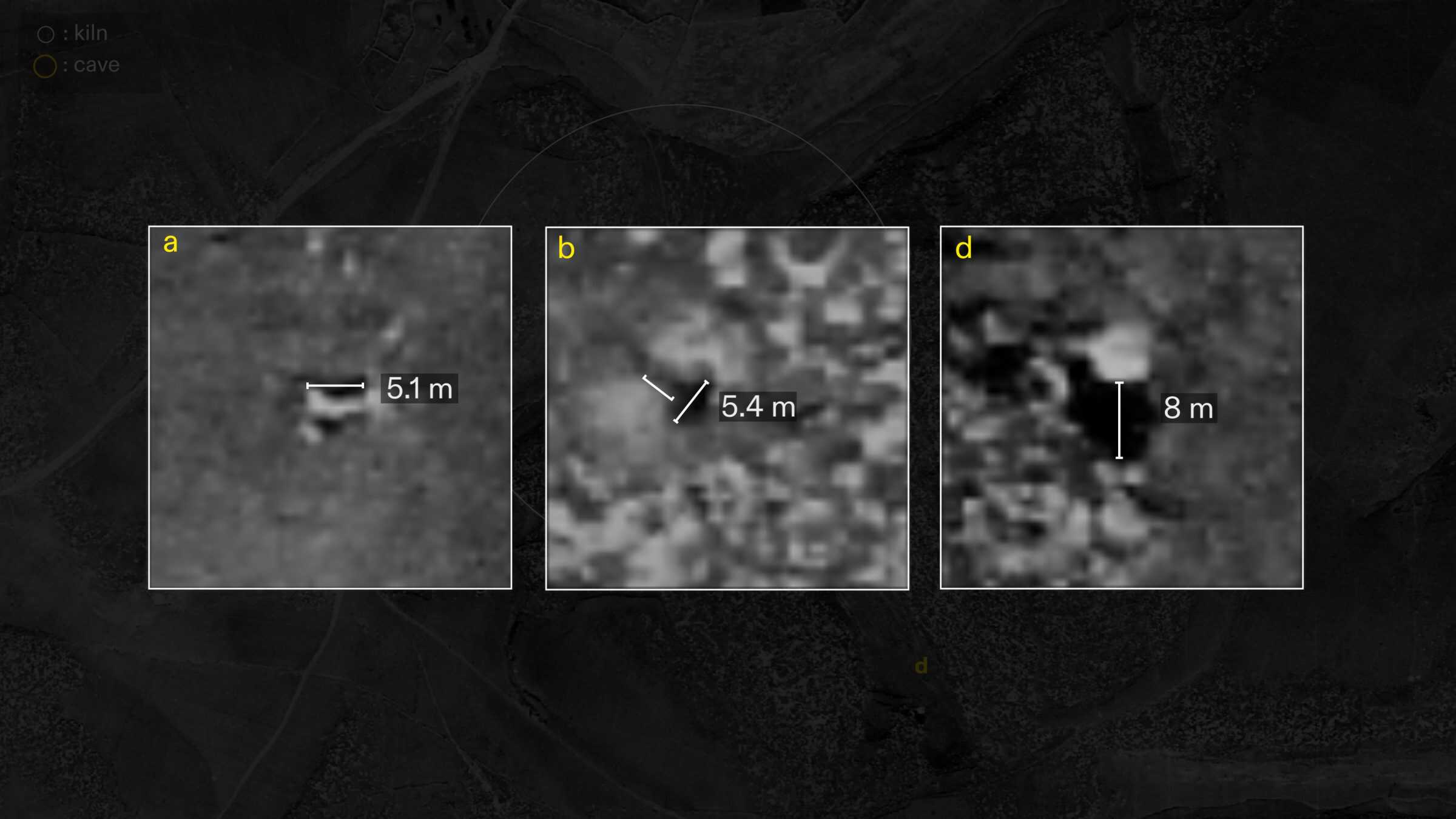 - Close up of the three most likely sites of Tur al-Zagh. (Forensic Architecture, 2025)