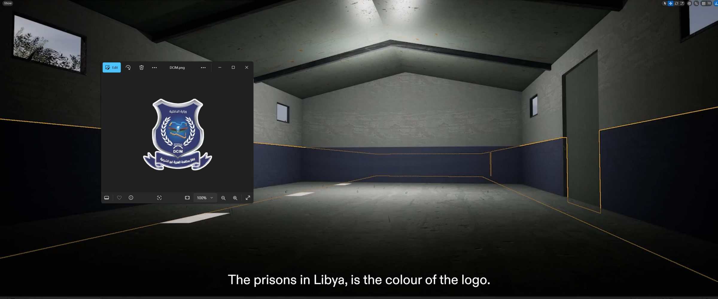 Ain_Zara_Hangar_Interior_Forensis, 2025 - Stephane describes the hangar that he was kept within whilst detained in Ain Zara.