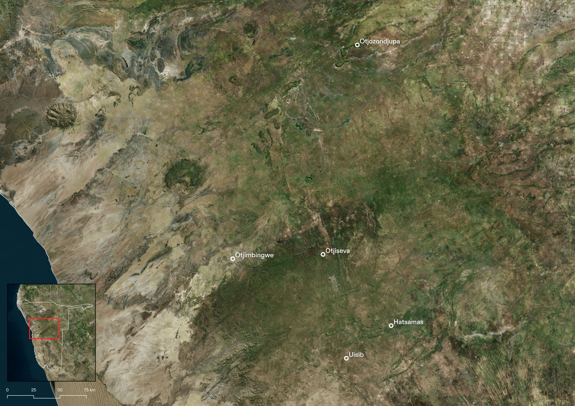  - Map showing the location of all case study sites. (Forensic Architecture/Forensis, 2025)